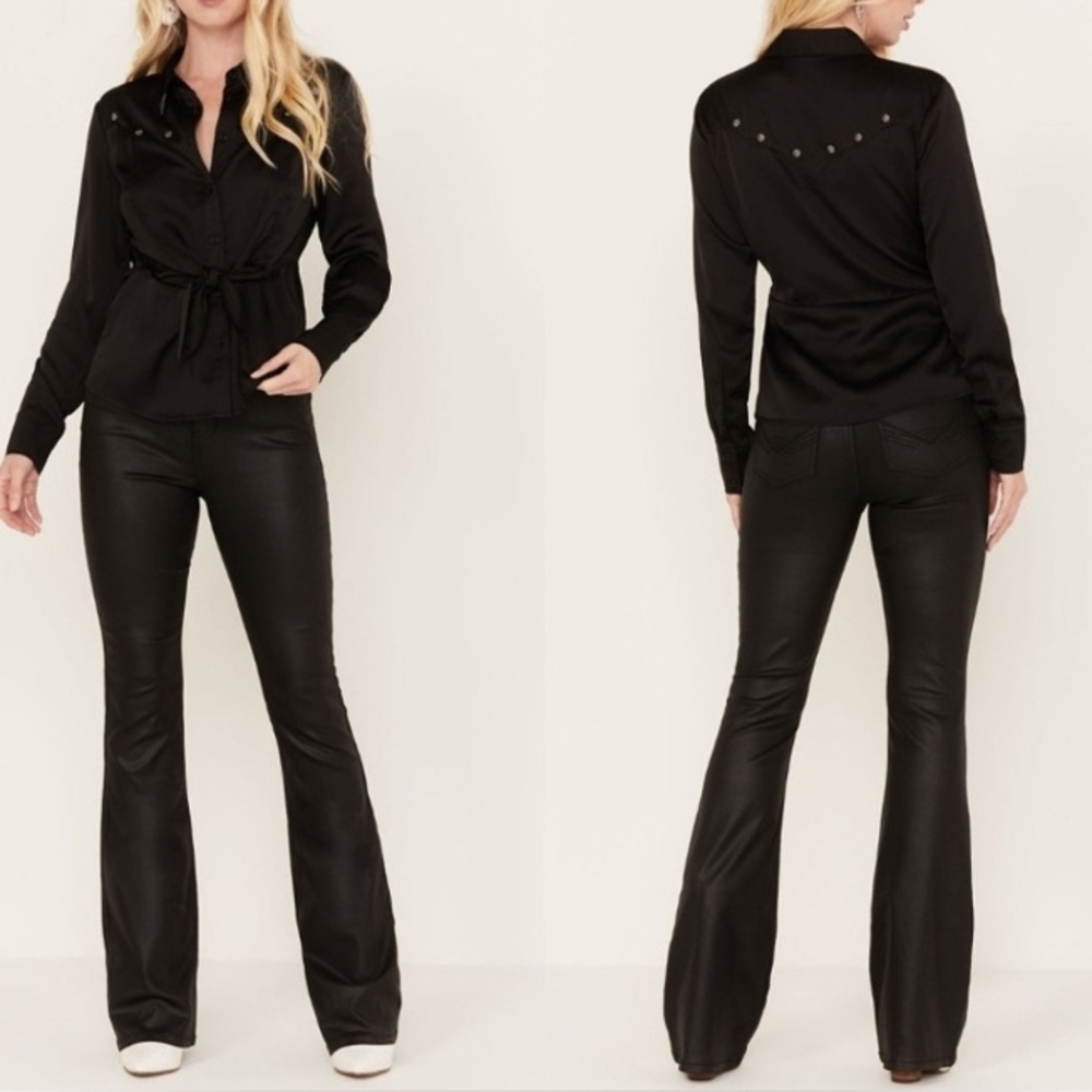 Idyllwind Black Faux Leather Bootcut Pants
